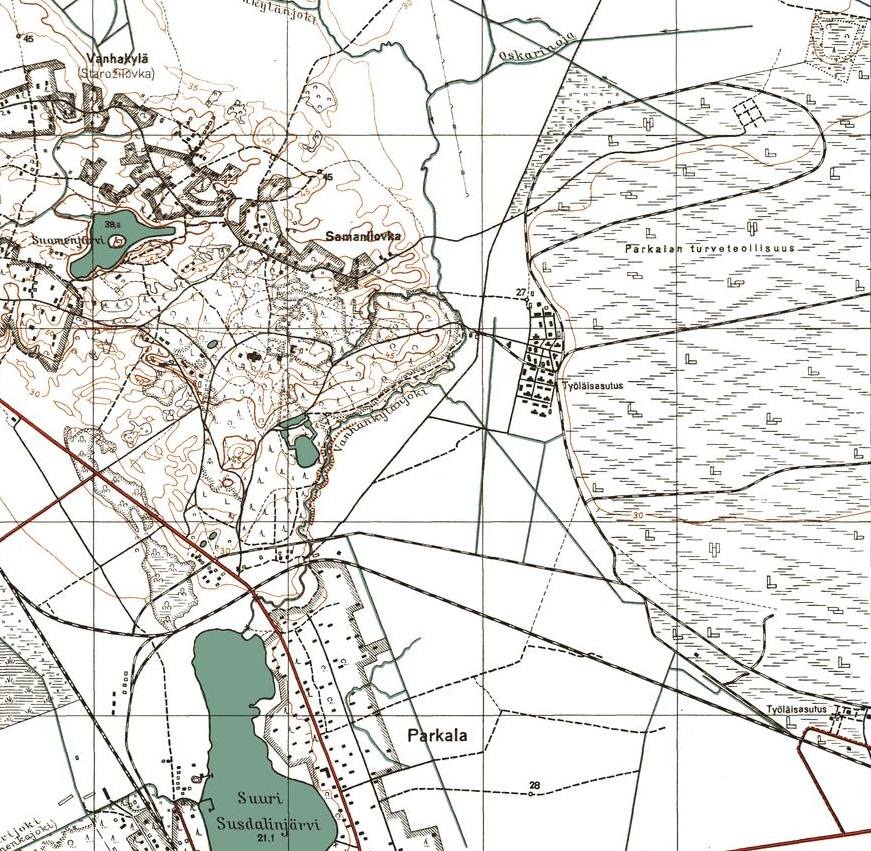 Старая карта парголово