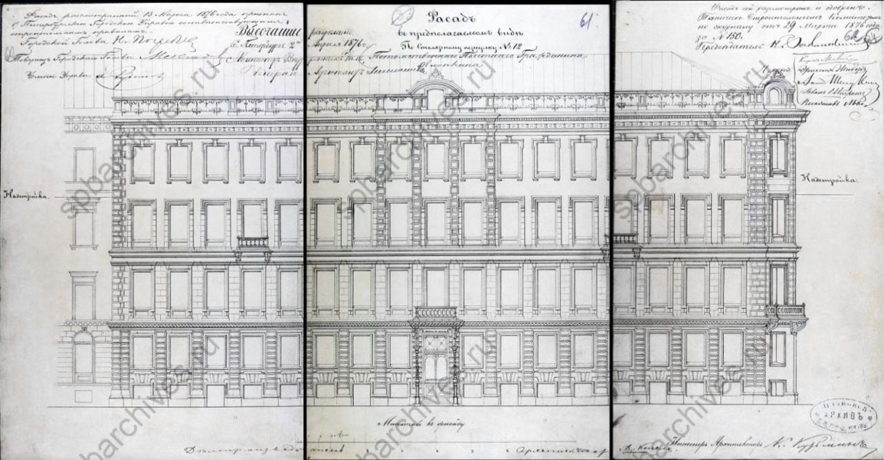 жилые дома год постройки 1876 архитектор некора в м стиль эклектика